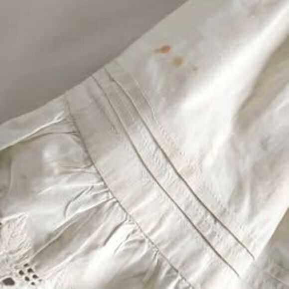 Antique Doll or Baby Petticoat, Victorian, 1800s, White Work and Tucks - Picture 5 of 5